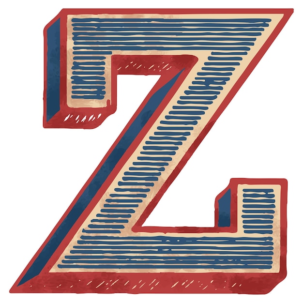 La fuente retro del alfabeto Z es png