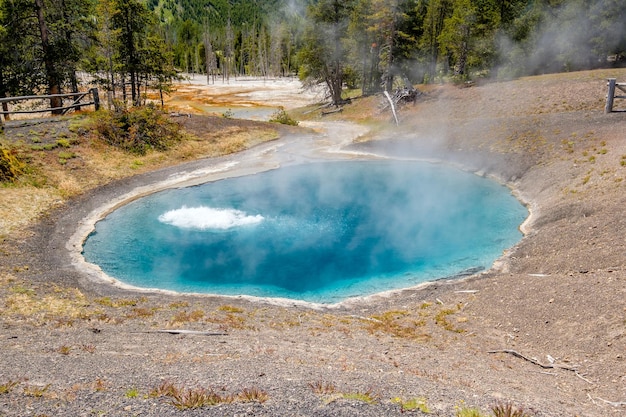 Fuente termal caliente en Yellowstone