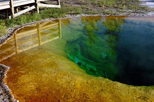 Fuente termal caliente en Yellowstone