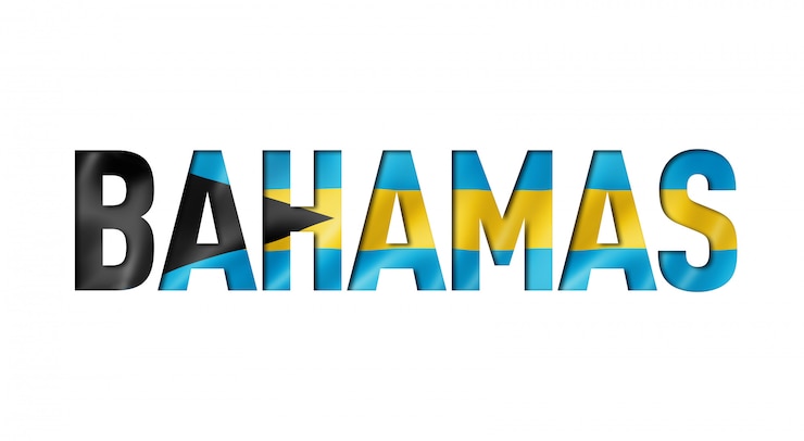 Foto fuente de texto de la bandera de las bahamas