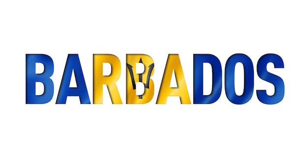 Fuente de texto de la bandera de Barbados