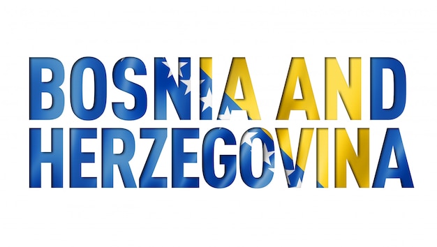 Fuente de texto de bandera de Bosnia y Herzegovina