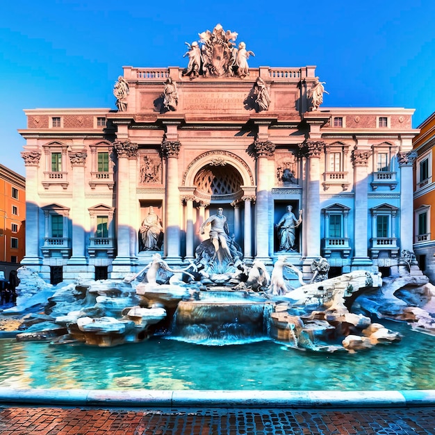 La fuente de Trevi la fachada