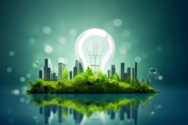 Fuentes de energía renovable para el desarrollo sostenible Concepto de medio ambiente y ecología