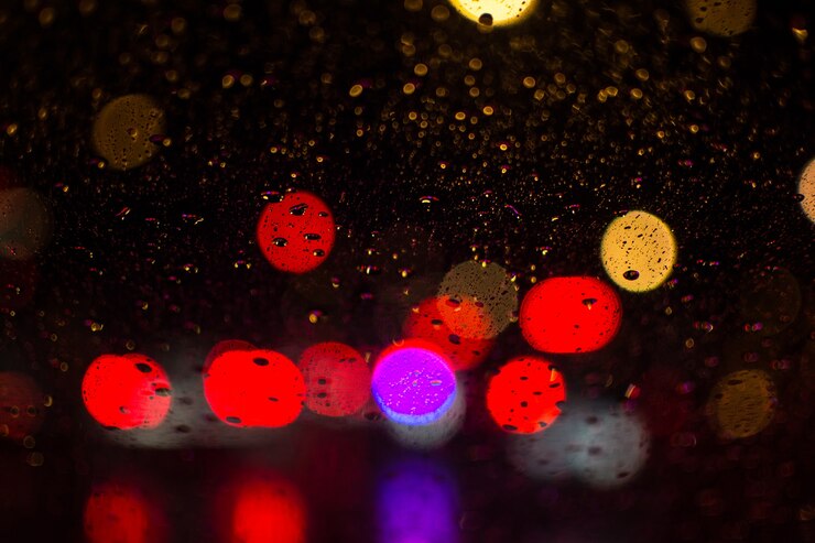 Foto fuera de foco bokeh de fondo en la noche