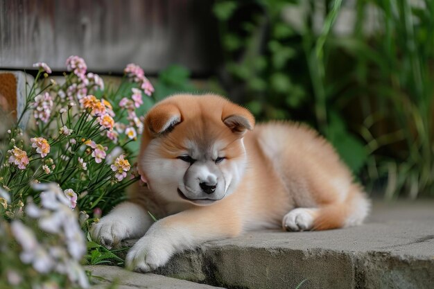 El fuerte cachorro Akita inu genera Ai