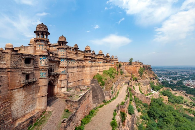 Fuerte de Gwalior en la ciudad de Gwalior, Madhya Pradesh, India