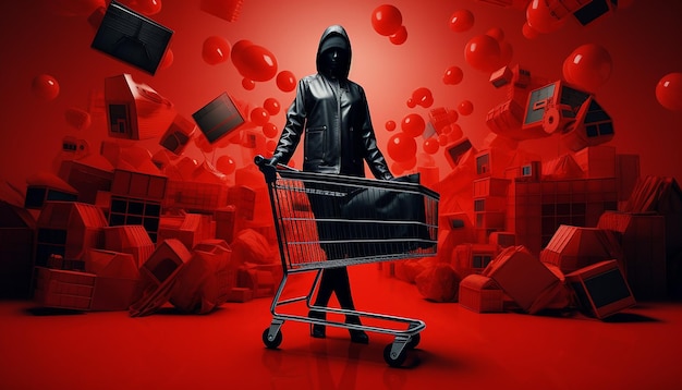fuerte imagen de comercio electrónico en rojo y negro