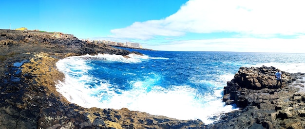 Fuerte oleaje en la playa de la Garita de Gran Canaria