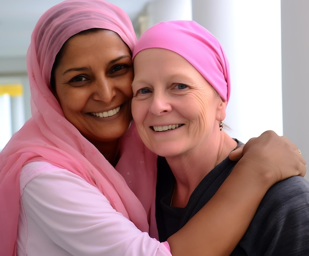 Foto fuerza en la batalla el viaje de una mujer a través de la atención oncológica en el día mundial del cáncer