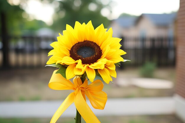 Foto fuerza del girasol sarcoma conciencia de la cinta el cáncer la foto de la cinta