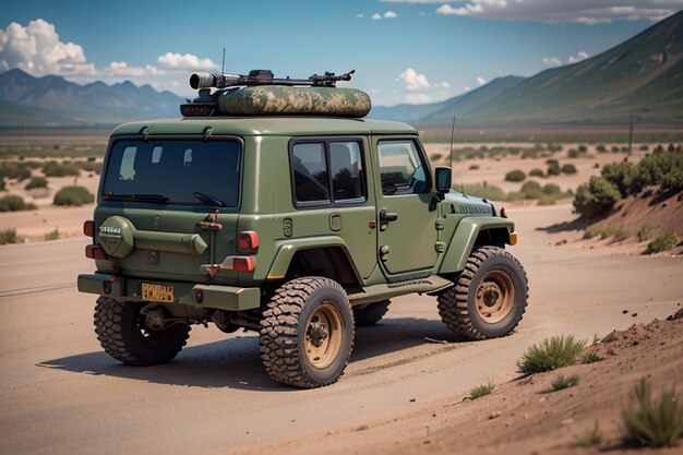 Foto fuerzas especiales jeep militar fuera de carretera vehículo con alto rendimiento y alta potencia coche ejército