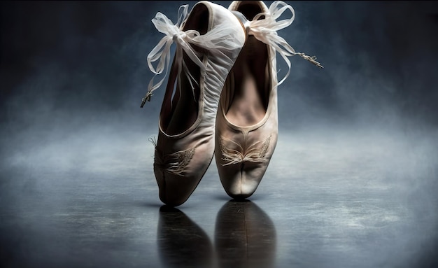 Füße der Ballerina tanzen im Ballettschuh