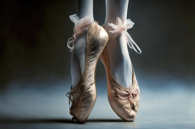 Füße der Ballerina tanzen im Ballettschuh