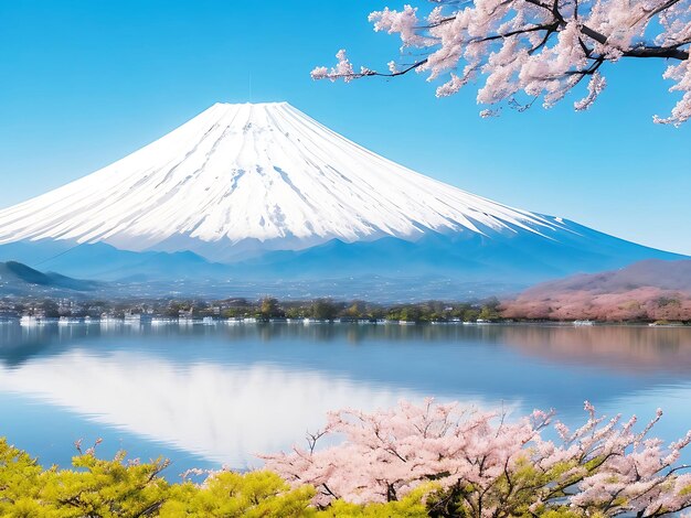 Fuji-Berg im Winter ai erzeugt