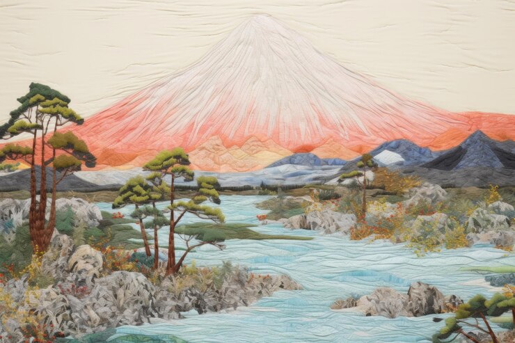 Foto fuji-berg-landschaft im freien
