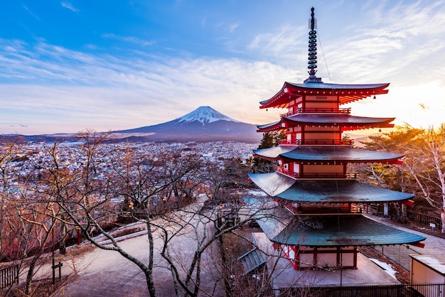 Fuji Mountain.Chureito-Pagoden-Tempel, Japan