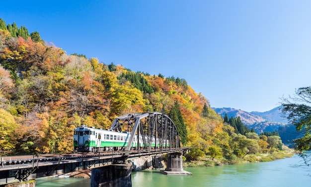 Fukushima Black Bridge Tadami River Japan