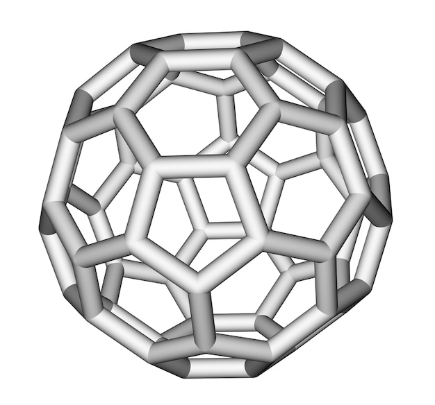 Fullerene c haftet molekulares Modell