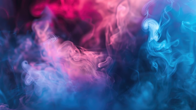 Fumaça atmosférica em fundo de cor abstrato em close-up