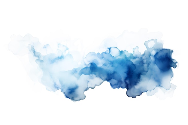 fumaça azul aquarela abstrato azul líquido cores acrílicas e tinta em água isolada em fundo branco e transparente ai gerar