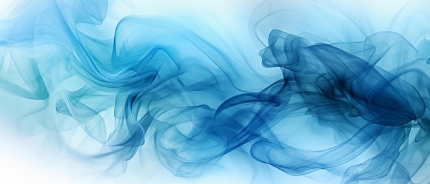 Fumaça azul em fundo branco 3D textura volumétrica de fundo IA generativa