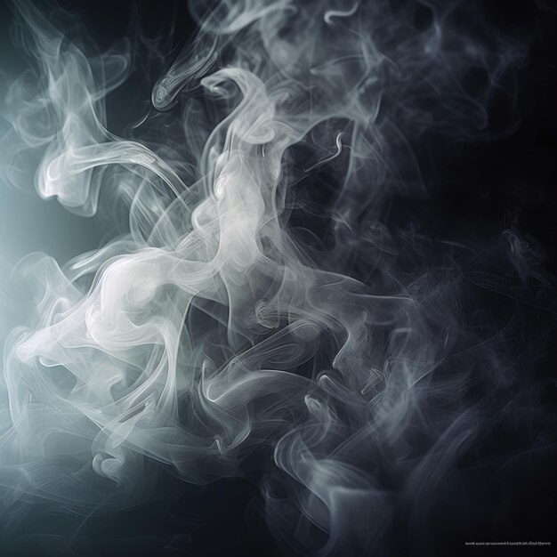 Fumaça branca mística isolou a elegância em um fundo preto