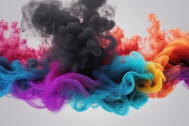 fumaça colorida isolada em fundo pretofumaça colorida isolada em fundo pretofumaça abstrata