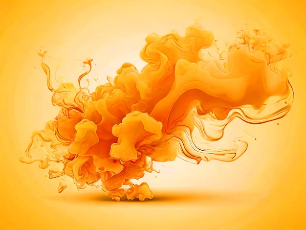 Fumaça laranja em fundo amarelo imagem download papel de parede HD
