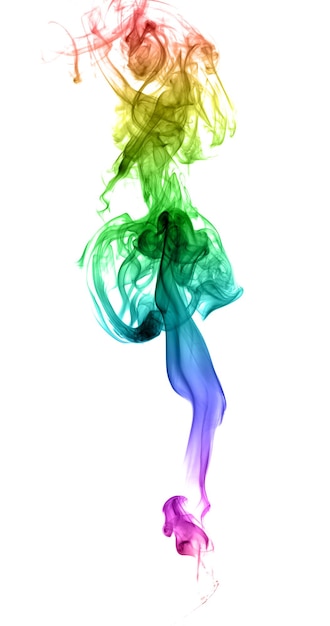 Foto fumaça multicolorida abstrata sobre um fundo claro