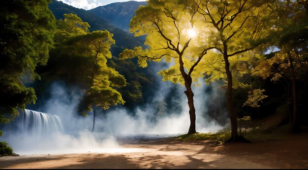 Fumaça na floresta