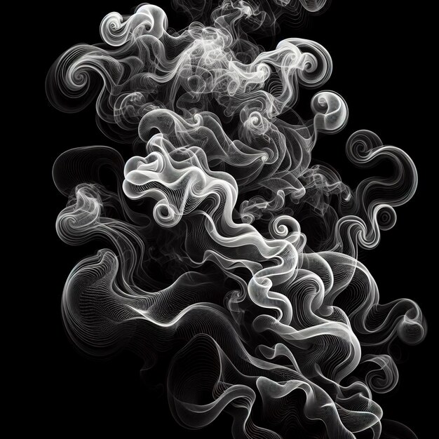 Fumaça ondulada duotônica em fundo preto