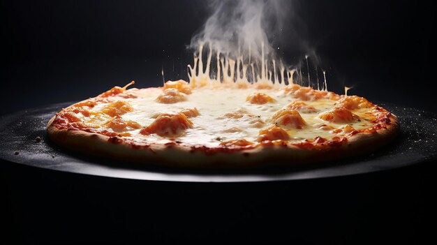 Fumaça quente Margarita Pizza Queijo caindo