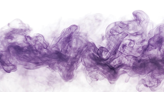 Fumaça roxa giratória criando um padrão de foco suave abstrato em um fundo branco ilustração de g