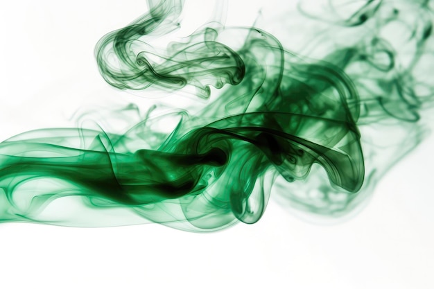Fumaça verde sobre fundo branco IA generativa