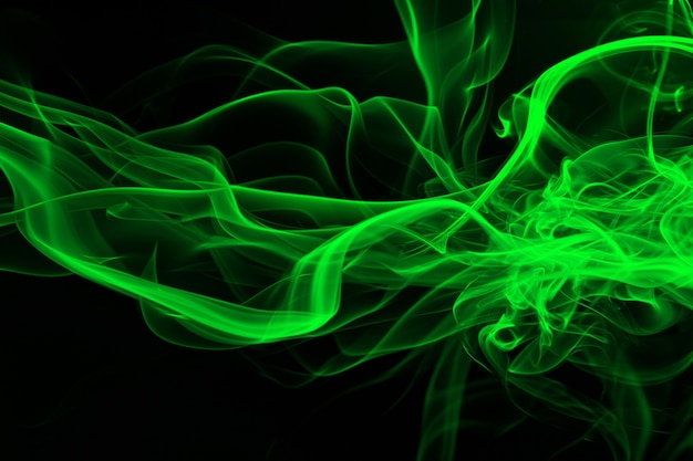 Fumo verde abstrato e conceito de escuridão