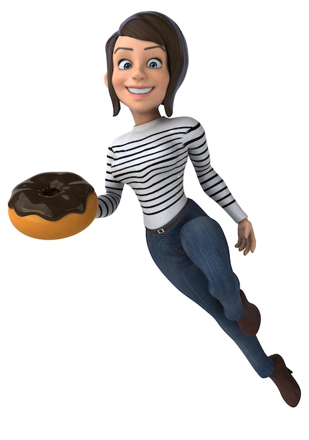 Foto fun 3d cartoon casual charakter frau