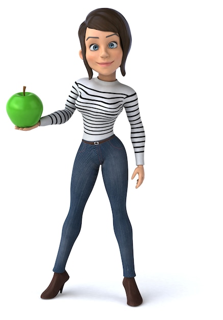 Fun 3D Cartoon Casual Charakter Frau