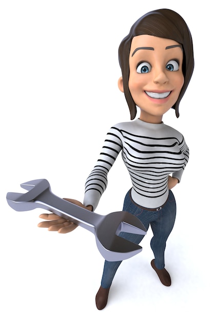 Fun 3D Cartoon Casual Charakter Frau