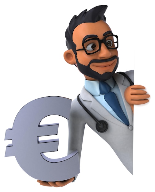 Fun 3D Cartoon indischer Arzt