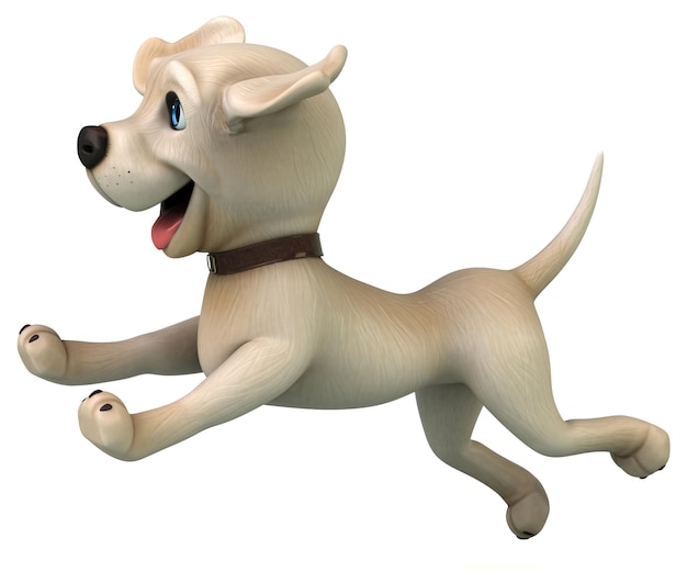 Fun 3D Cartoon weißer Labrador Retriever