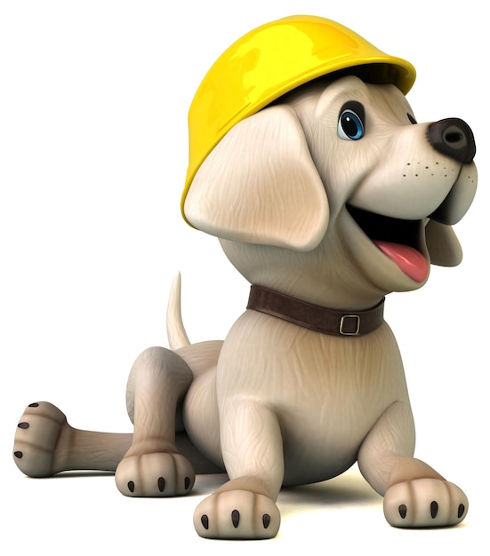 Fun 3D Cartoon weißer Labrador Retriever