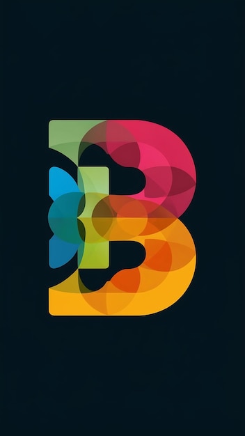 Fun abstracto colorido forma B letra logotipo icono signo diseño vectorial