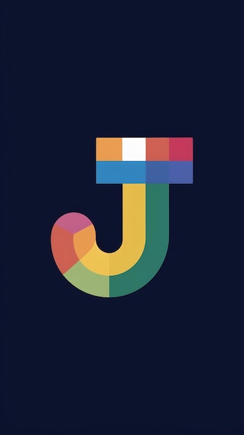 Fun abstracto colorido forma J letra logotipo icono signo diseño vectorial