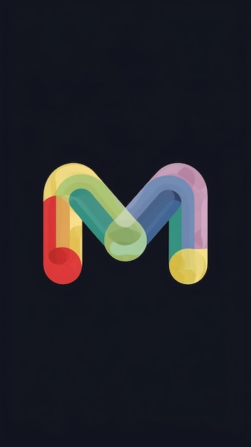 Fun abstracto colorido forma M letra logotipo icono signo diseño vectorial