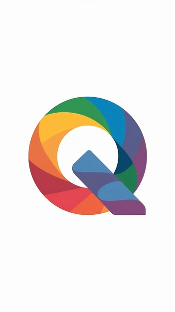 Fun abstracto colorido forma Q letra logotipo icono signo diseño vectorial