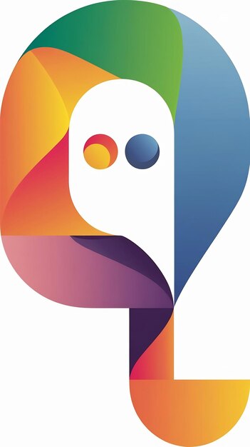 Fun abstracto colorido forma Q letra logotipo icono signo diseño vectorial