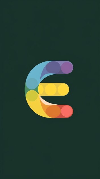 Fun abstracto forma colorida E letra logotipo icono signo diseño vectorial