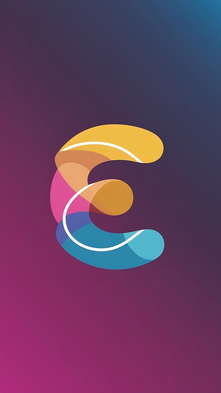 Foto fun abstracto forma colorida e letra logotipo icono signo diseño vectorial
