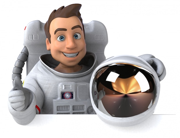 Fun Astronaut Charakter - 3D-Illustration